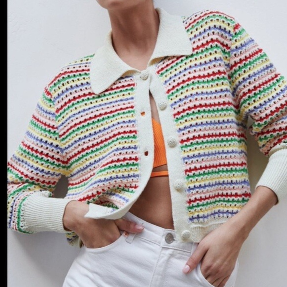 ZARA NWT Striped Women's Sweater multicolor size medium